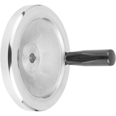 KIPP Disc Handwheel D1=140 Reamed Hole W Slot D2=14H7, B3=5, T=16, 3 Aluminum, Comp:Thermoset, Revol Grip K0161.5140X14